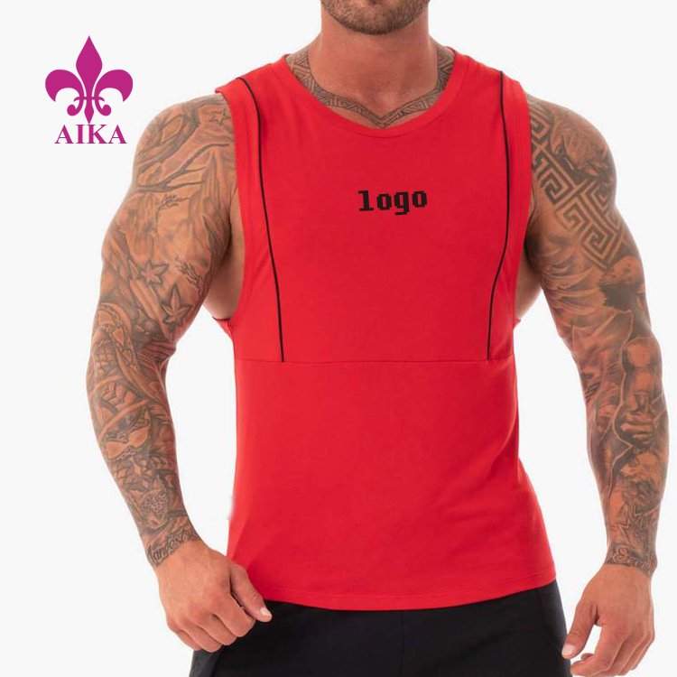 Hot Sale Cotton Body Building Men Gym Stringer Custom Logo Sportswear Tank Top