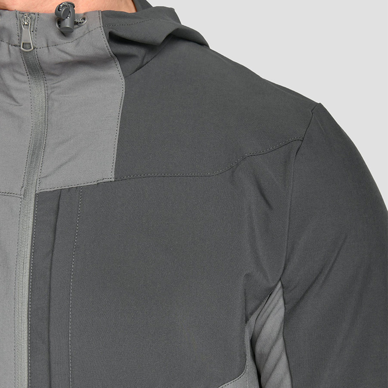 Men Tracksuits 100% Polyester Customized Logo Light Grey Mixed Dark Grey Color Custom Label Clothing Factory detail pictures