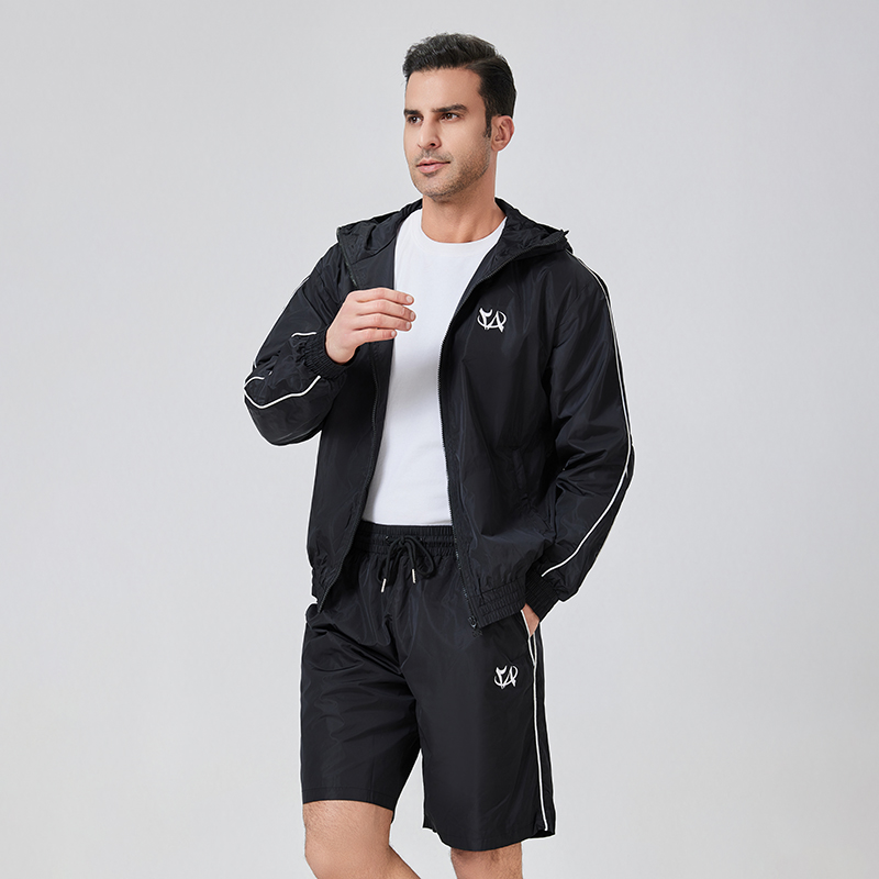 Shorts And Jacket Sets Sports Tracksuits For Men Tweny8 Brand Collaboration Tracksuits Men Contrast White Piping detail pictures