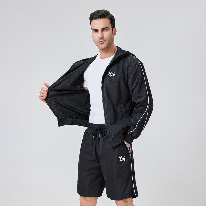 Shorts And Jacket Sets Sports Tracksuits For Men Tweny8 Brand Collaboration Tracksuits Men Contrast White Piping detail pictures