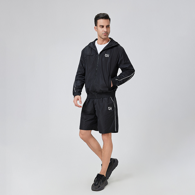 Shorts And Jacket Sets Sports Tracksuits For Men Tweny8 Brand Collaboration Tracksuits Men Contrast White Piping detail pictures