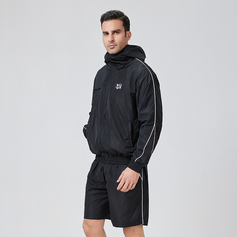 Shorts And Jacket Sets Sports Tracksuits For Men Tweny8 Brand Collaboration Tracksuits Men Contrast White Piping detail pictures