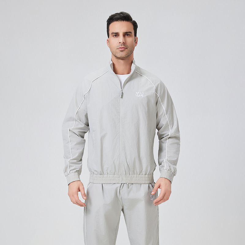 Grey TWN8 Tracksuit 100% Nylon Woven Lightweight Reflective Strip AIKA Factory In Stock Hot Sale detail pictures