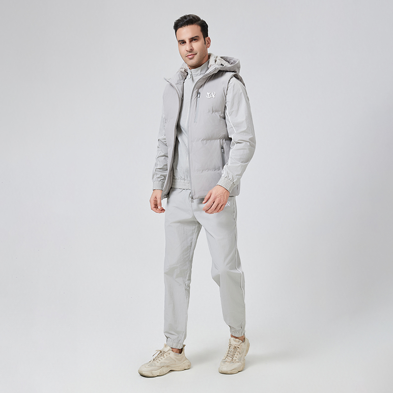 Mens Sleeveless Puff Jacket Adjustable Hood Zip Pocket Tweny8 Brand Sport Gilets Down Waistcoat Jackets In AIKA Factory detail pictures