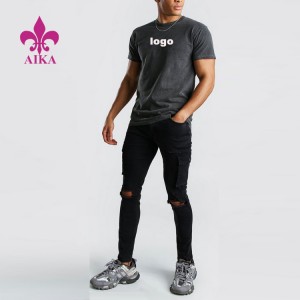 Excellent quality Blank Pullover Supplier -
 Hot Sell Private Label Mens Short Sleeve Overdyed Street Wear Custom Blank Cotton T shirts – AIKA