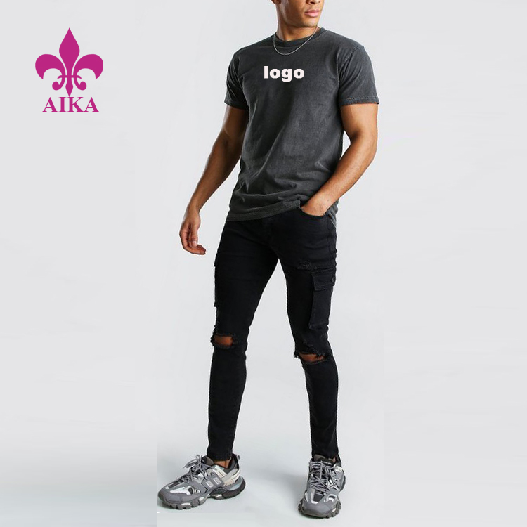 Hot Sell Private Label Mens Short Sleeve Overdyed Street Wear Custom Blank Cotton T shirts