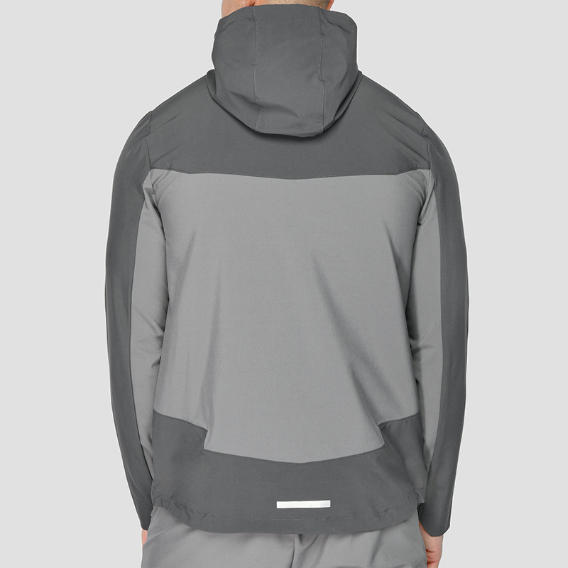 Men Tracksuits 100% Polyester Customized Logo Light Grey Mixed Dark Grey Color Custom Label Clothing Factory detail pictures