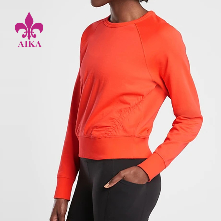 High reputation Custom Track Suits -
New Fashion Wholesale Cotton Ployester Custom Puckered Crewneck Sweatshirt For Women – AIKA detail pictures