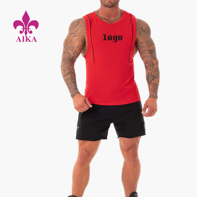 Hot Sale Cotton Body Building Men Gym Stringer Custom Logo Sportswear Tank Top