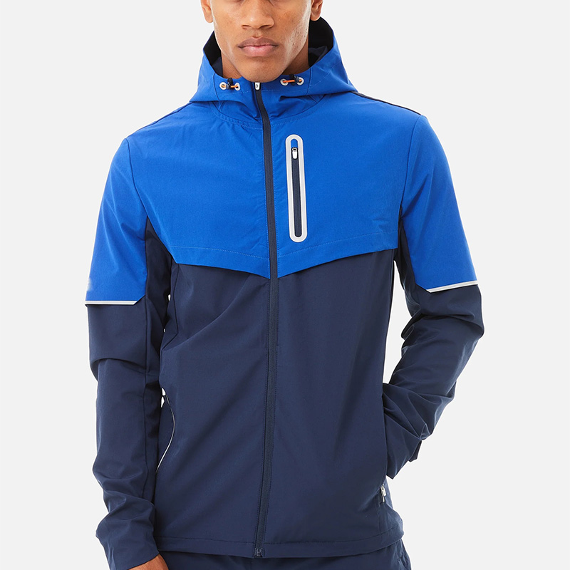 Men Custom Reflective Logo Waterproof Windbreaker Jacket Hot Sale Outdoor Wear Three Piece Peaked Hood