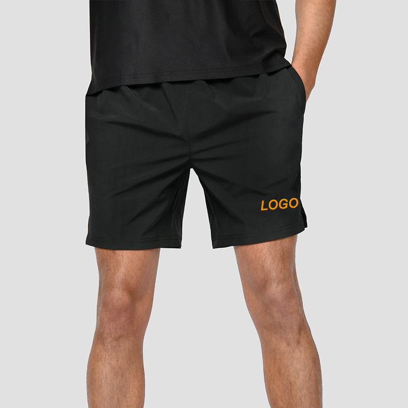 Black Shorts For Men Custom Drawcord Elastic Waistband Heat Reflective Strip Hot Sale In Summer