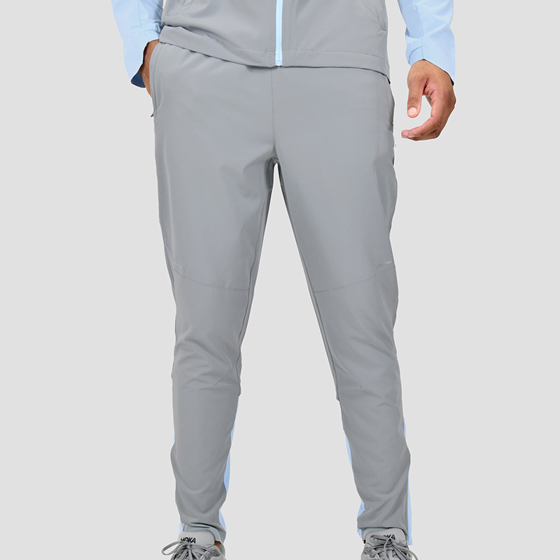 Men Jogger Pant Zip Ankle Cuff  Lightweight Breathable Contrast Panelling Custom Reflective Logo Wholesale OEM Factory