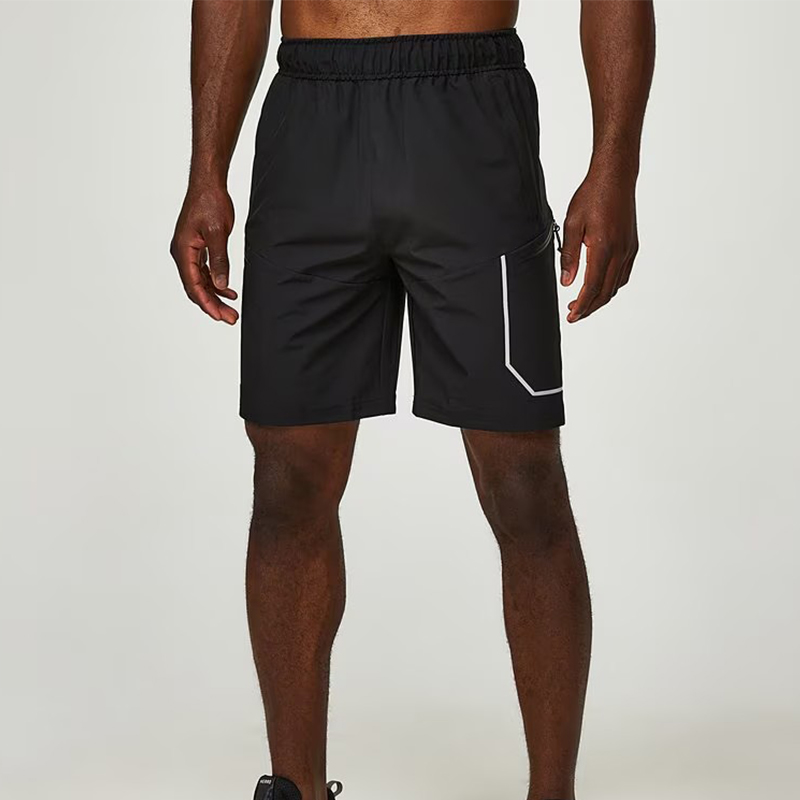 Woven Men Shorts Lightweight 100% Polyester Secure Utility Pockets Reflective Strip Elasticated Waistband Hot Sales