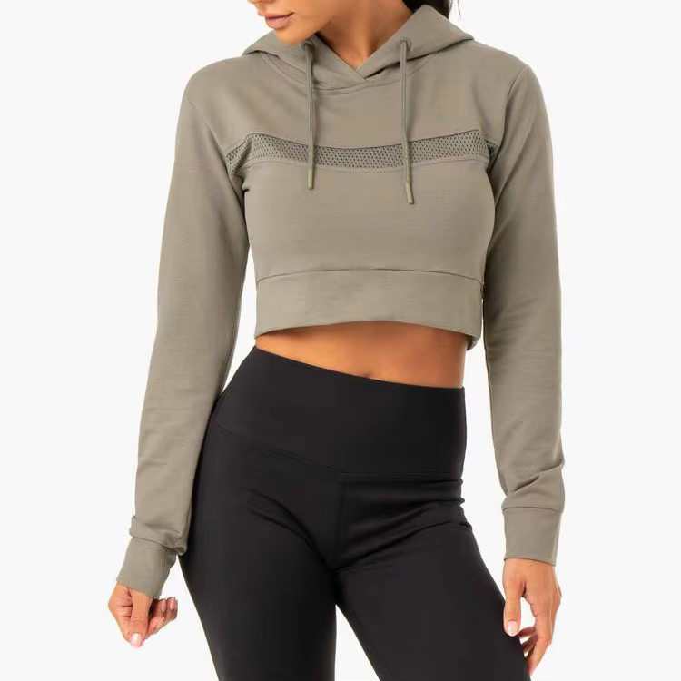 ODM Fashion Custom High Quality Sportswear Crop Top Sweatshirt Women’s Hoodies