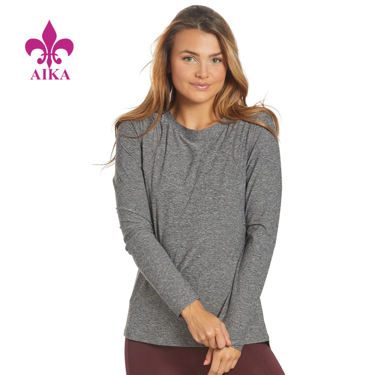 Must-Have Custom Casual Basic Style Lightweight Semi-Fitted Women Long Sleeve Top