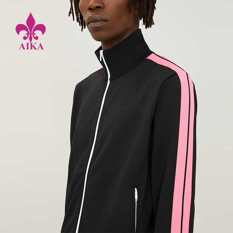 High Quality Men Singlets -
Autumn New Fashion Design Funnel Neck Flash Fluorescent Stripes Men Sports Jersey Jacket – AIKA detail pictures