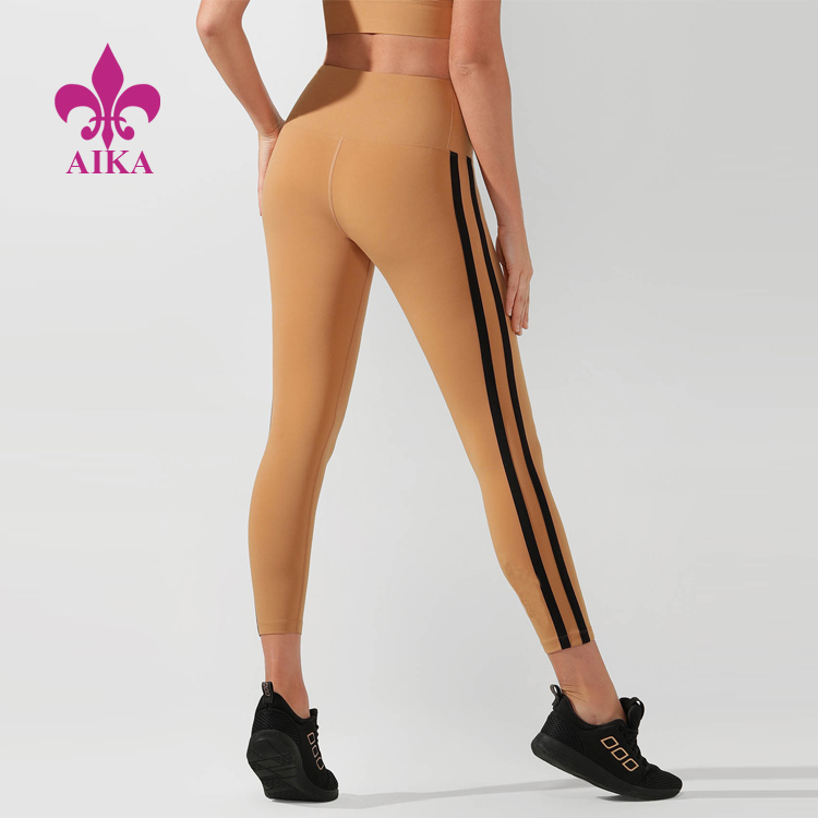 Fixed Competitive Price Sport Wear Suit -
Custom Women Yoga Wear Ankle Biter Tight Side Sporty Stripe Sports Active Leggings – AIKA detail pictures