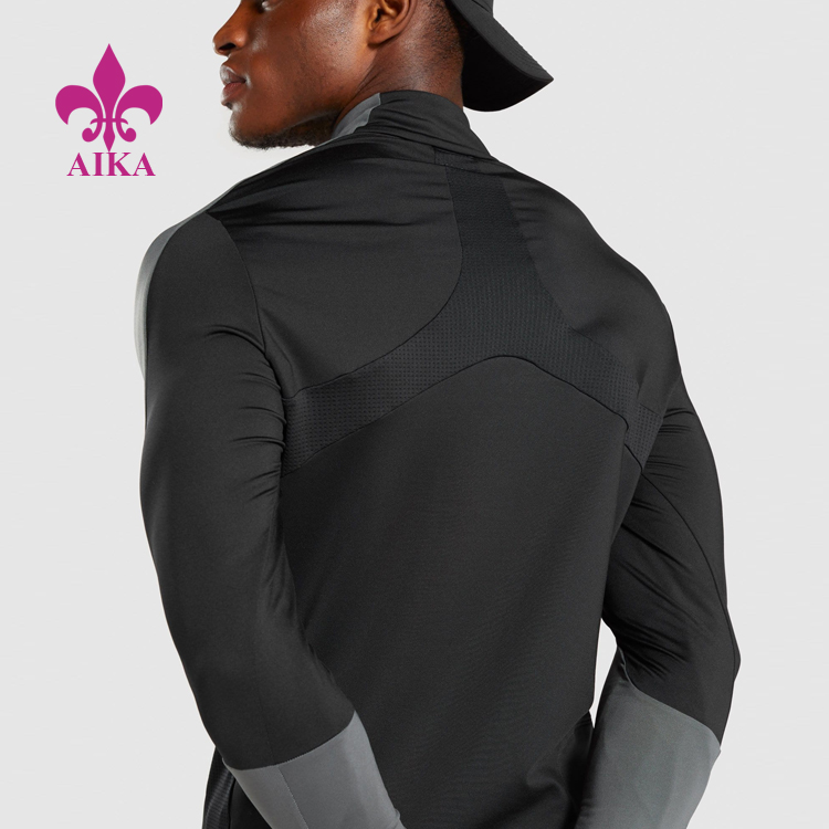 Hot New Products Garment Yoga Pants -
Wholesale Men Clothing Shirts Half Zip Long Sleeve Moisture Wicking Compression Gym T Shirts – AIKA detail pictures