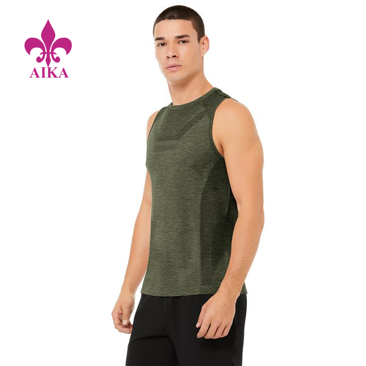 Wholesale Dealers of Running Wear -
Hot Fashionable Custom Heather Design Breathable Slim Fit Muscle Men Tank – AIKA detail pictures