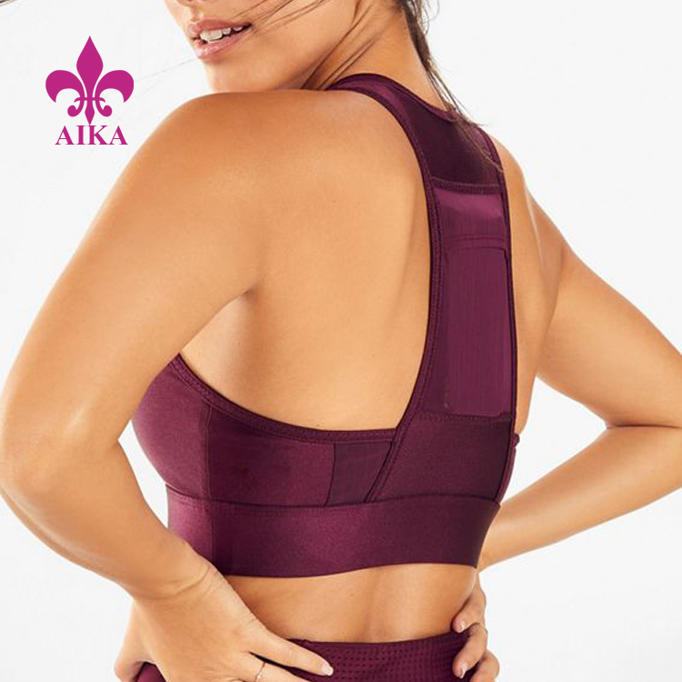 OEM/ODM Factory Jogger Wear -
Phone Pocket Yoga Wear Design Ladies Custom HIgh Impact Sports Bra For Women – AIKA detail pictures