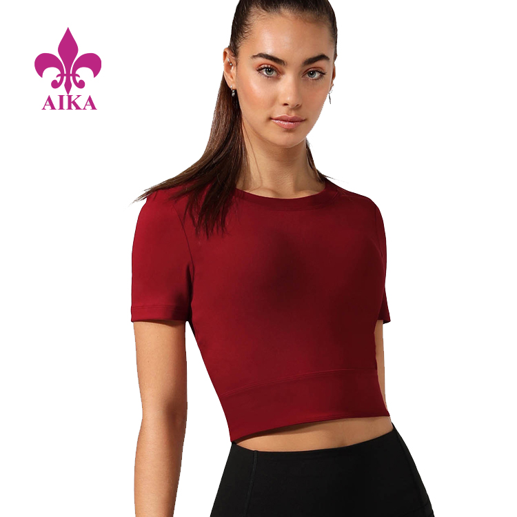 Excellent quality Women Pants -
 Fashion Women Sports Wear Stay Cool Breathable Crop Active Tee Yoga Gym T-shirt – AIKA