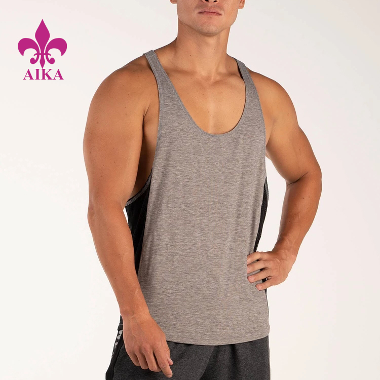PriceList for Open Back Workout Long Sleeve Factory -
OEM Custom Mens Muscular Vest Sportswear Casual Low Collar Fitness Training Tank Tops – AIKA detail pictures
