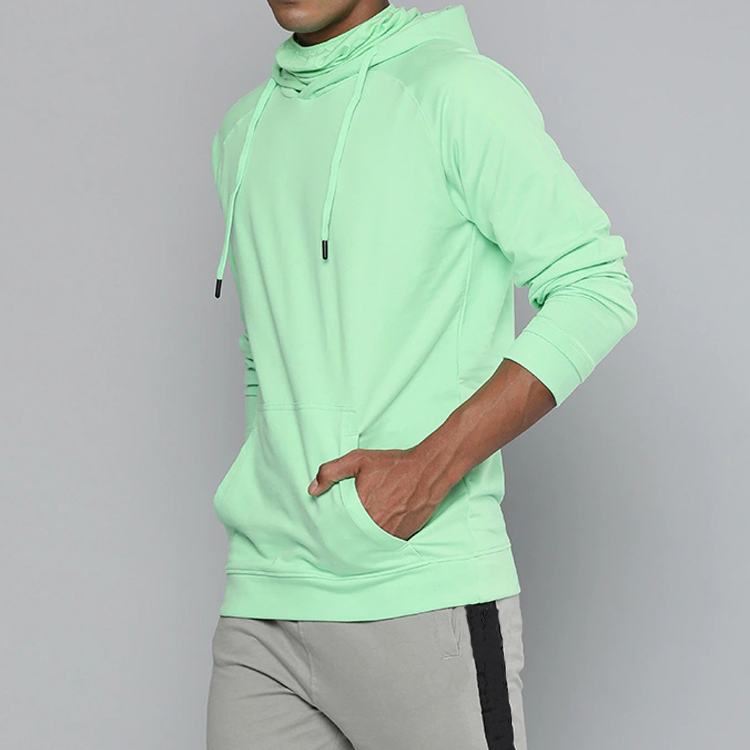 New Fashion Style Long Sleeve Sweatshirt Gym Hoodie For Men With Kangaroo Pocket detail pictures