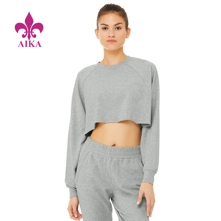 Must Have New Color Women Sports Wear French Terry Comfy Perfect Layering Crop Hoodie