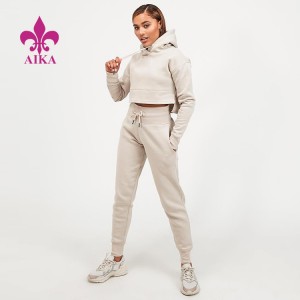 2021 Good Quality Sportswear Manufacturer -
 Wholesale Logo Embroidery Custom Sweatsuit Jogging Set Fleece Tracksuits For Women – AIKA