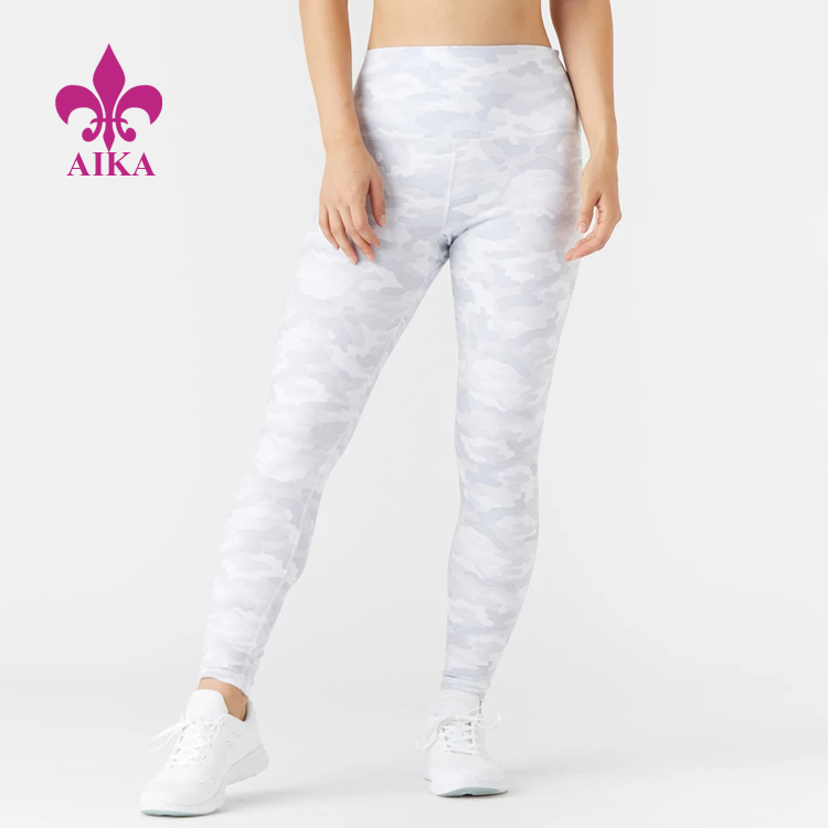 OEM China Tracksuits Manufacturer -
White Camo Printing Tights Compression Gym Leggings Wholesale Women Yoga Wear – AIKA detail pictures