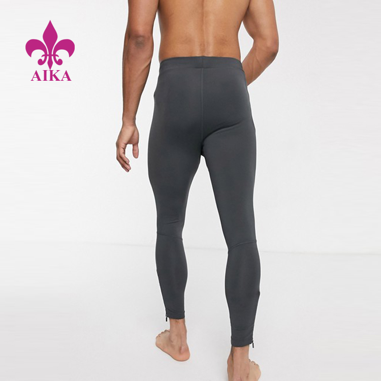 China Supplier Fleece Pants -
High Quality Custom Breathable Compression Lightweight Zip Men Running Tight Leggings – AIKA detail pictures