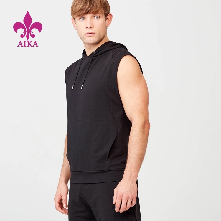 PriceList for Open Back Workout Long Sleeve Factory -
 Wholesale new apparel sleeveless hoodies Gym Training Running sportswear for Men – AIKA