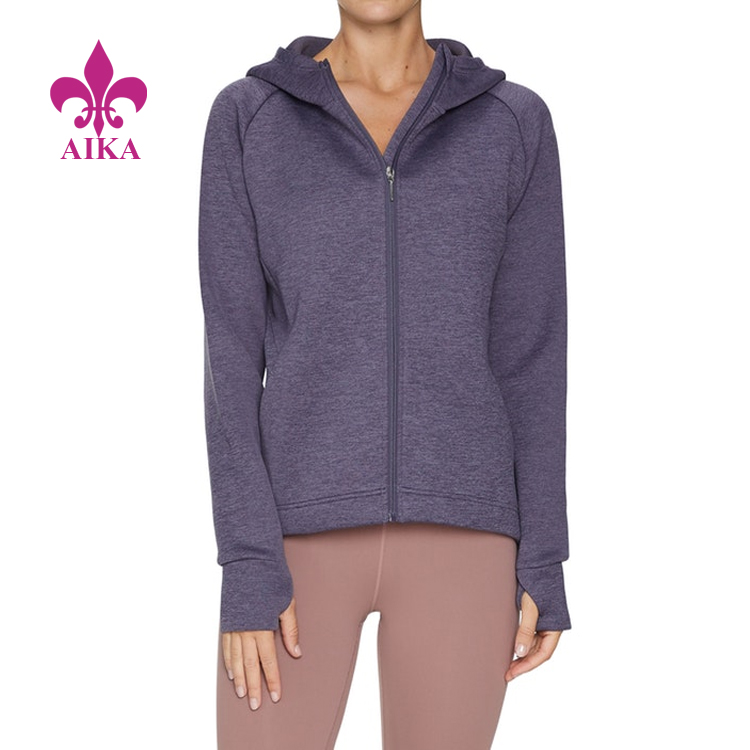 Autumn Solid Color Simple All-Match Sports Jacket Women Outdoor Running Zipper Hoodie Fitness Yoga Sportswear Jacket
