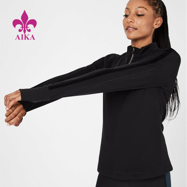 China wholesale Casual Shorts -
Cheap Custom Wholesale Warm Slim Fitting Half Zip High Neck Women Long Sleeve Top – AIKA detail pictures
