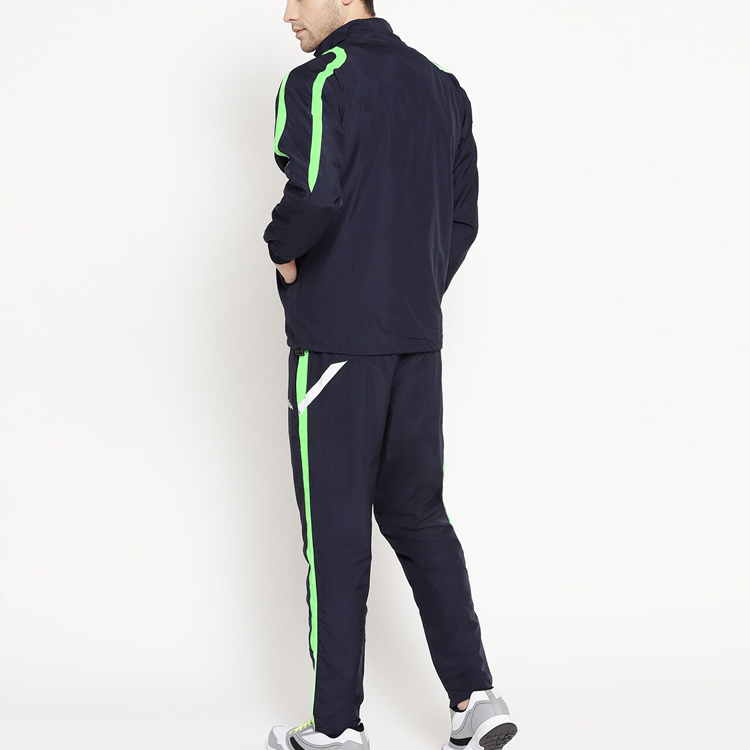 OEM High Quality Contrast Color Elastic Waist 100% Polyester Gym Woven Tracksuit For Men detail pictures