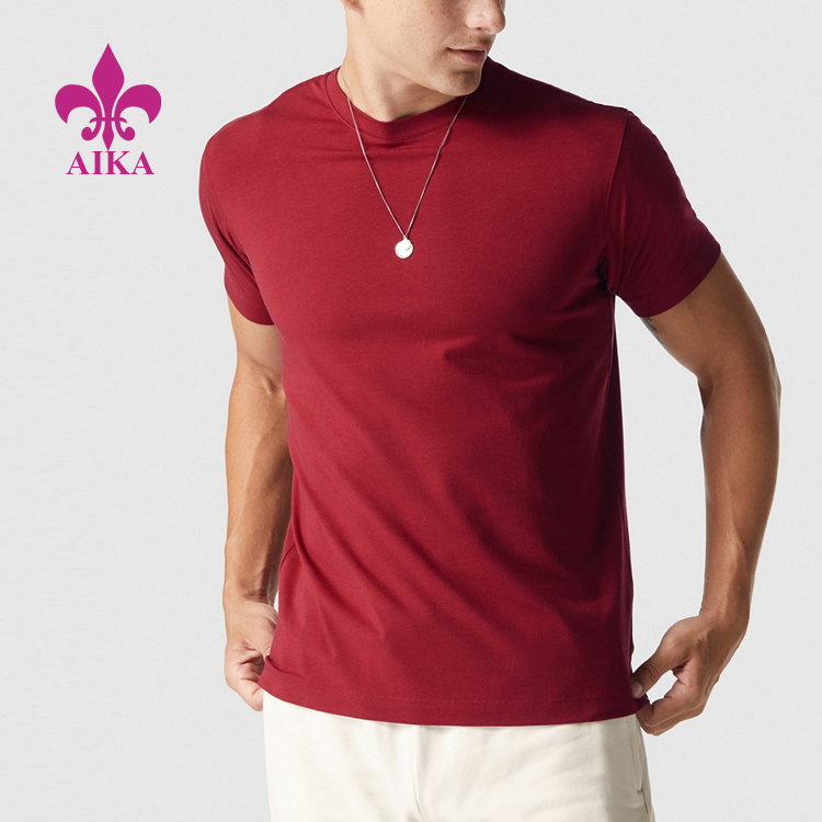 OEM Custom Breathable Stretchy Cotton Content Short Sleeves Plain SportsT Shirts For Men