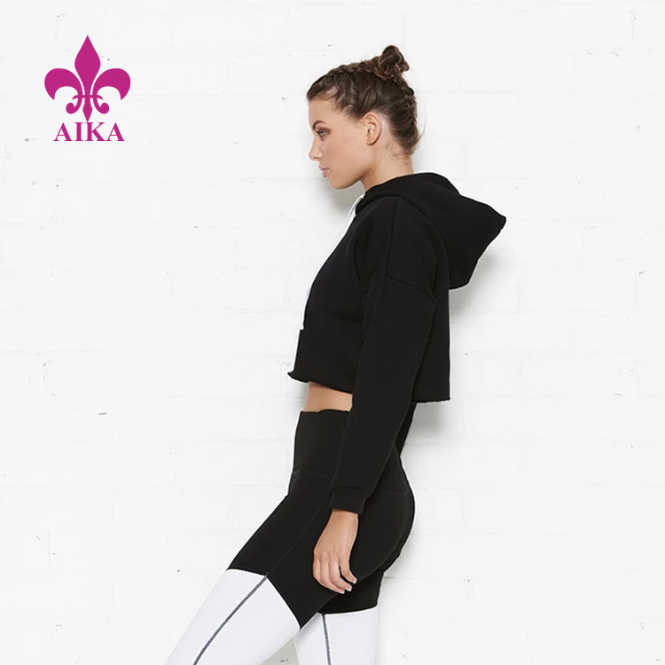 China New Product Custom Tracksuits -
Women Sports Wear 100% Cotton Soft Comfortable Cropped Yoga Running Gym Hoodie – AIKA detail pictures