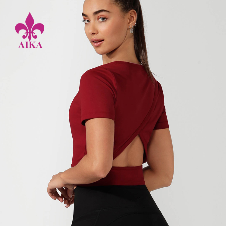 Excellent quality Women Pants -
Fashion Women Sports Wear Stay Cool Breathable Crop Active Tee Yoga Gym T-shirt – AIKA detail pictures