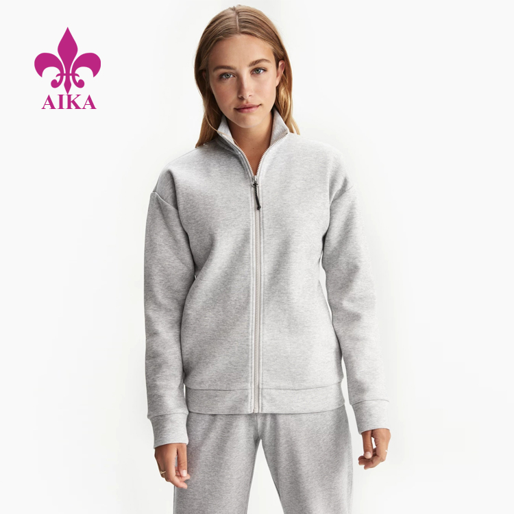2019 China New Design Sports Track Suits -
High Quality Custom Women Sports Wear Stand Up Collar Easy Fit Gym Hoodie Jacket – AIKA detail pictures