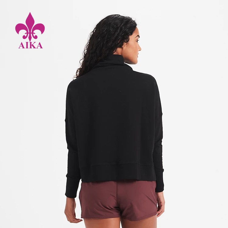 100% Original Factory T Shirts Supplier -
Ladies Sports Wear Cozy Style Mock Neck Stretchy Fleece Long Sleeve Sweatshirt Hoodie – AIKA detail pictures