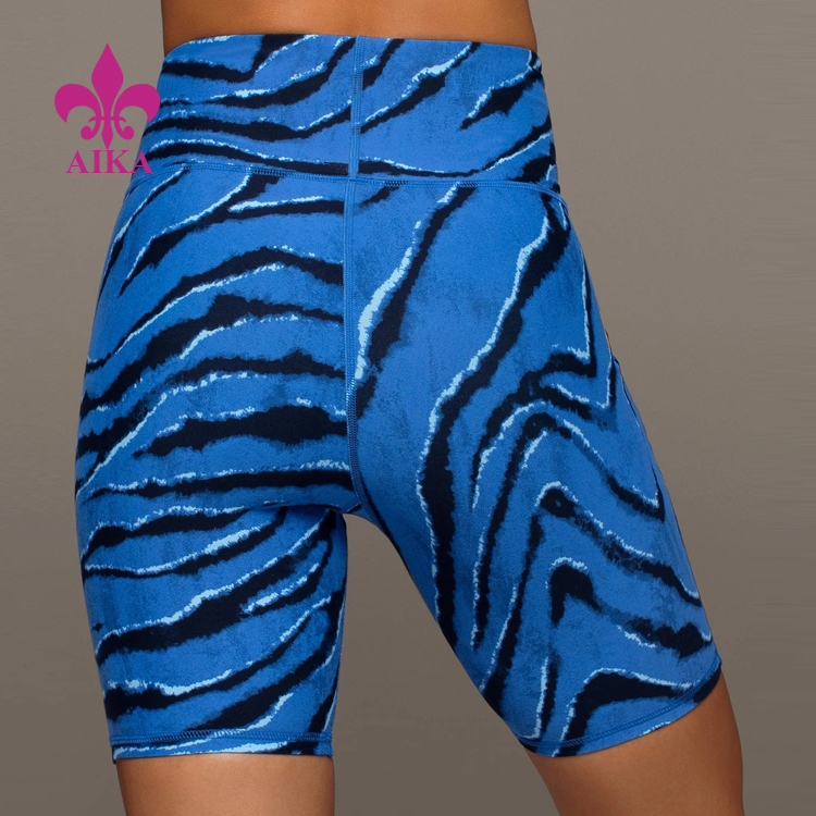 High Quality Slim Fit High Waist Quick Dry Digital Printing Biker Shorts for Women detail pictures