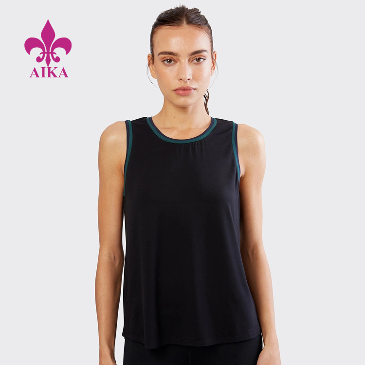 Custom Color Patchwork Relaxed Fit Layering Breathable Jersey Women Sports Running Tank Top
