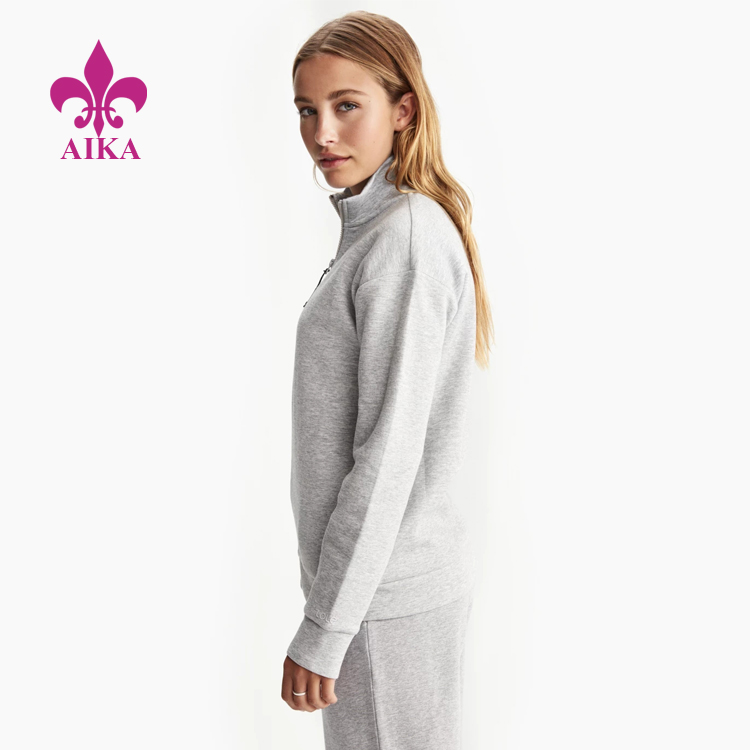 2019 China New Design Sports Track Suits -
High Quality Custom Women Sports Wear Stand Up Collar Easy Fit Gym Hoodie Jacket – AIKA detail pictures