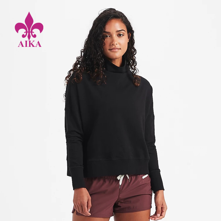 100% Original Factory T Shirts Supplier -
 Ladies Sports Wear Cozy Style Mock Neck Stretchy Fleece Long Sleeve Sweatshirt Hoodie – AIKA