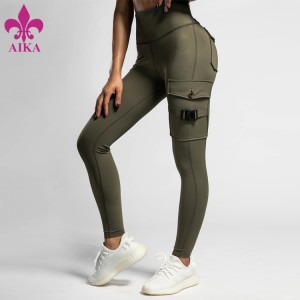 100% Original Wholesale Sportswear -
 Factory Price Workout Clothing Yoga Pants Nylon Spandex Running Wear Cargo Leggings With Pockets – AIKA