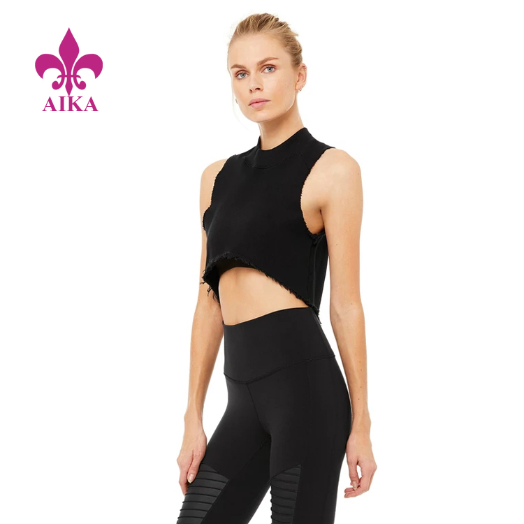 Wholesale Discount Fitness Tank Tops -
Custom On-trend Design Cropped Soft Terry Women Sports Street Yoga Tank Top – AIKA detail pictures