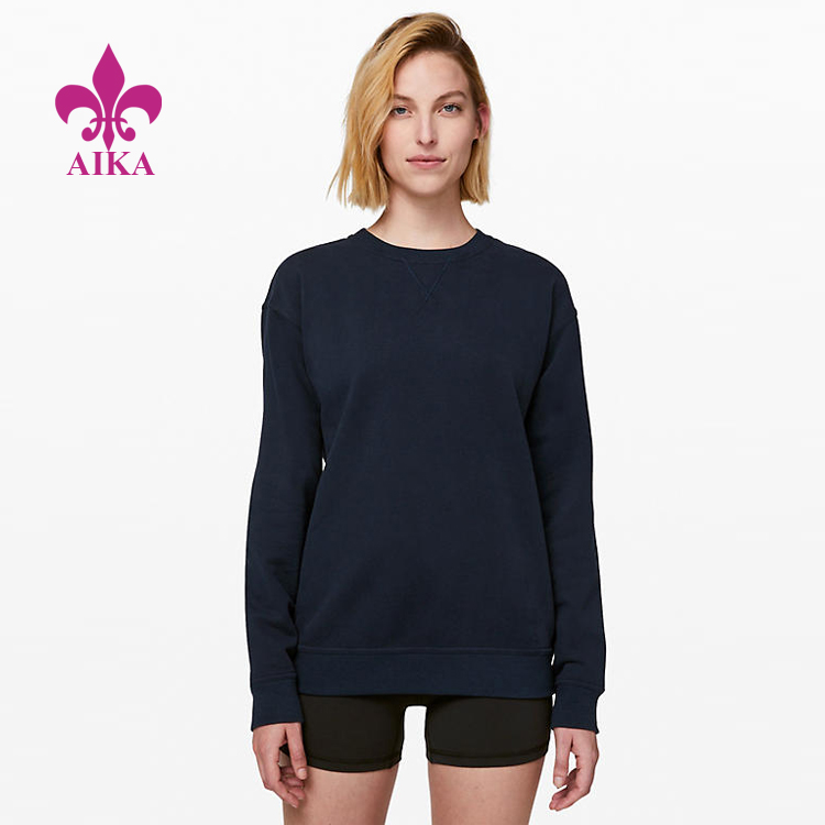 Custom Sports Wear Cotton Fleece Fabric Relaxed Fit Women Pullover Hoodie Sweatshirt