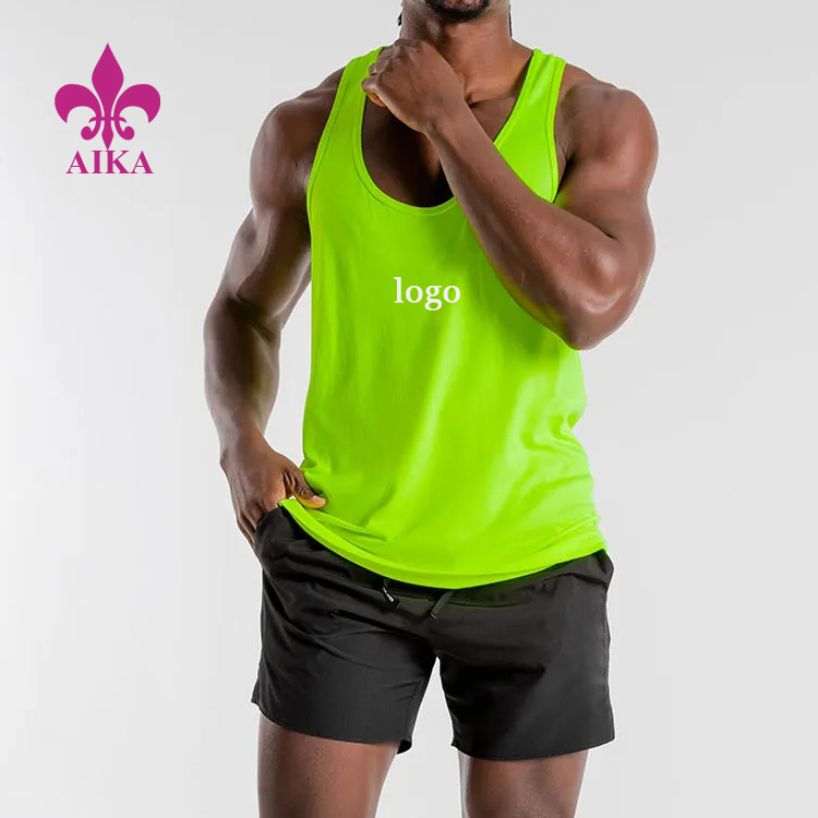 Men Custom Logo Printing Stringer Racerback Athletic Training Polyester Sports Tank Top