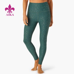 Manufacturer for Women Tights -
 Latest Design Work Out Gym Wear Women Running Tights Nylon Spandex Shiny Fitness Yoga Leggings – AIKA