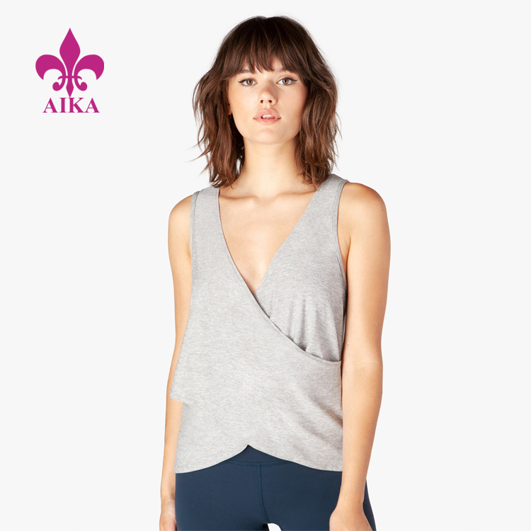Custom Cross-over Panels Reverse Direction Lightweight Tank Women Yoga Tank Top